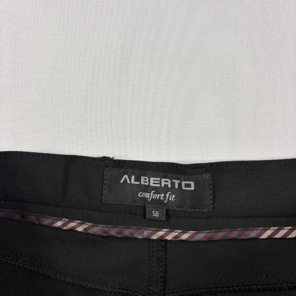 Alberto Pants Mens Size 50 (34x32) Black‎ Ceramica Chino Stretch Golf Casual
